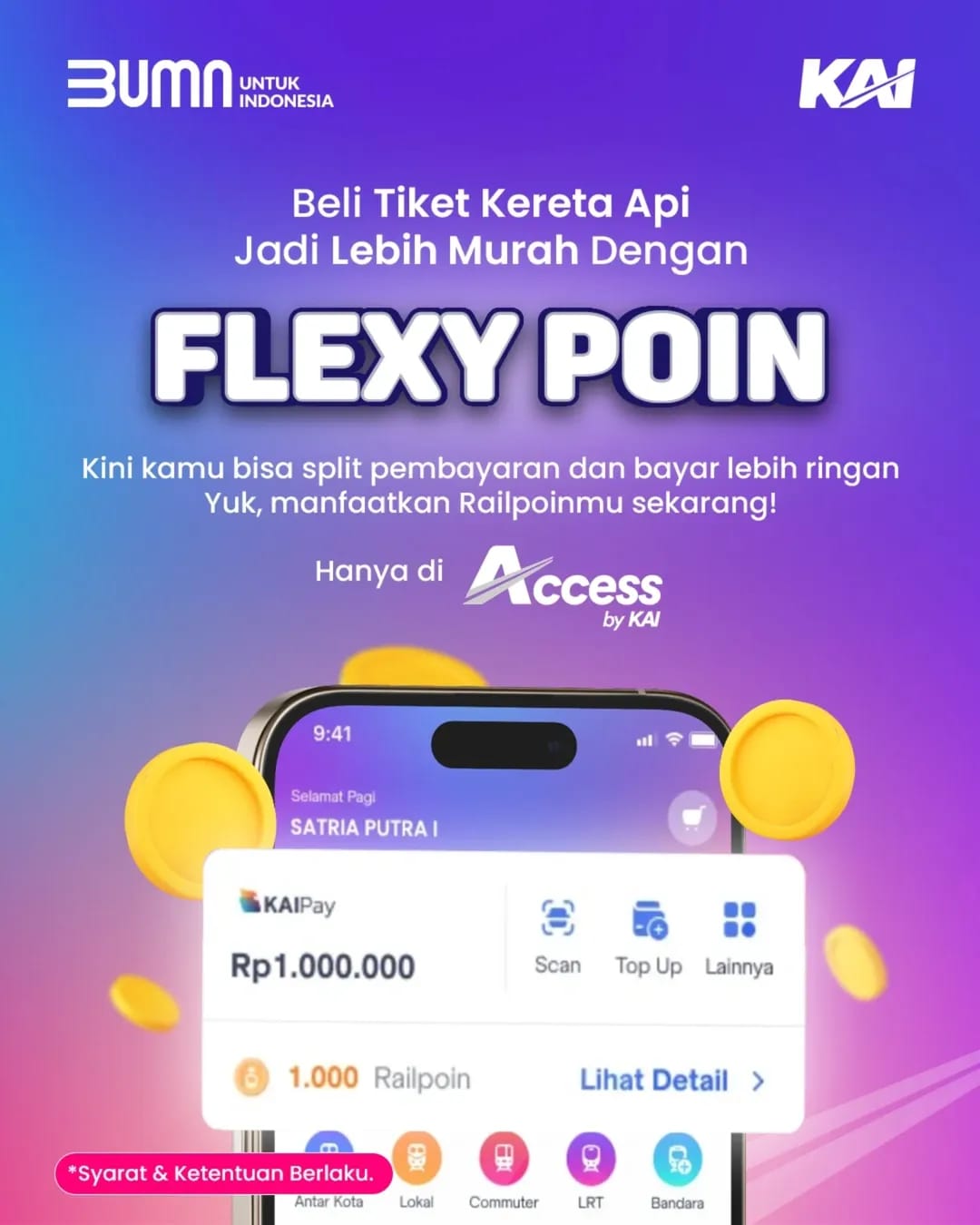 KAI Flexy Poin Buka Peluang Hemat, Tiket Kereta Api Makin Mudah Didapat