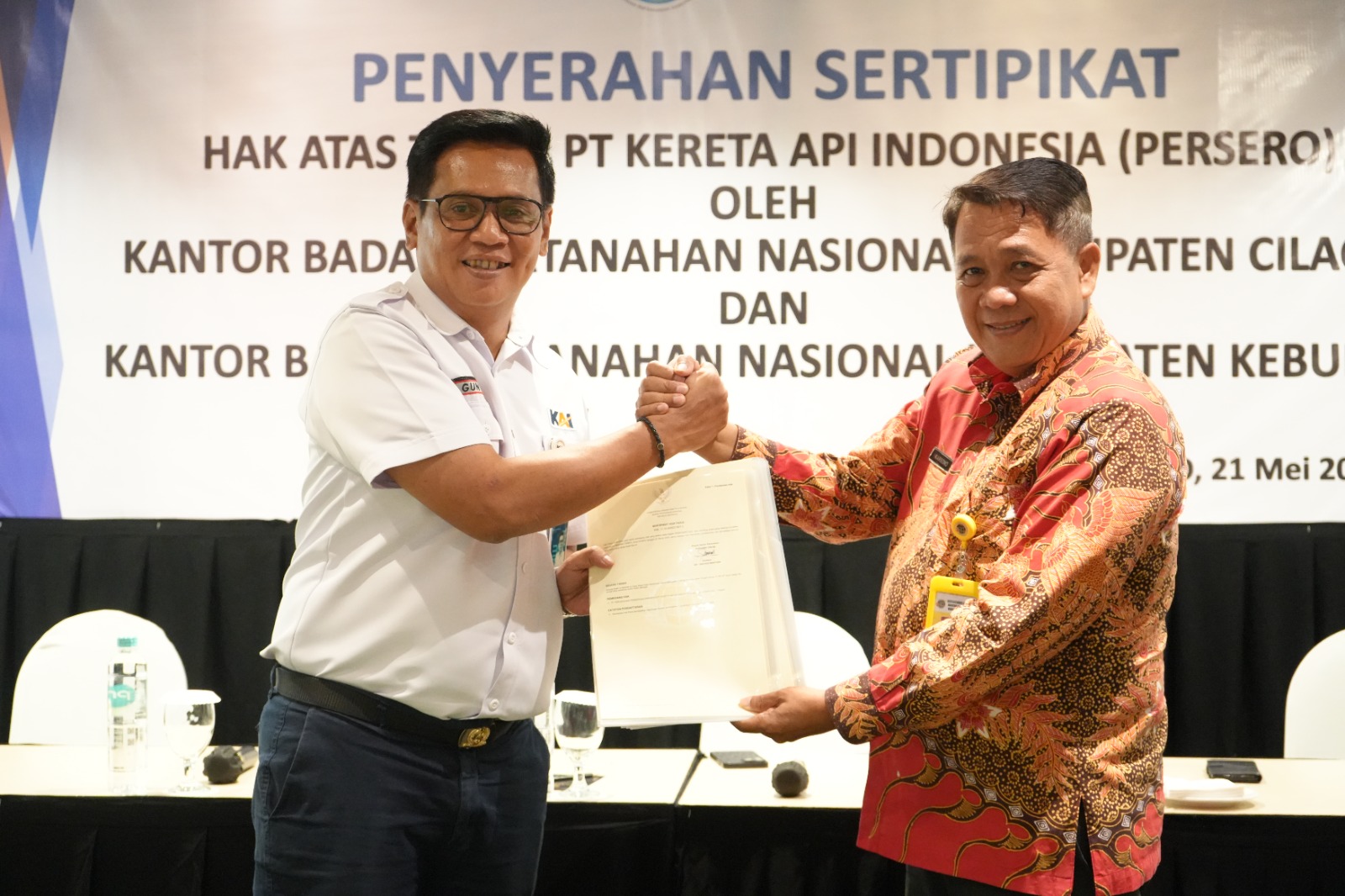 Daop 5 Purwokerto Terima Sertifikat Aset dari BPN